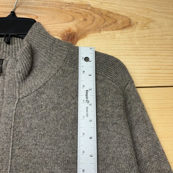 J Crew Sweater Mens Large Brown 1/4 Zip Pullover Wool Alpaca Blend Soft Slim - Picture 6 of 10